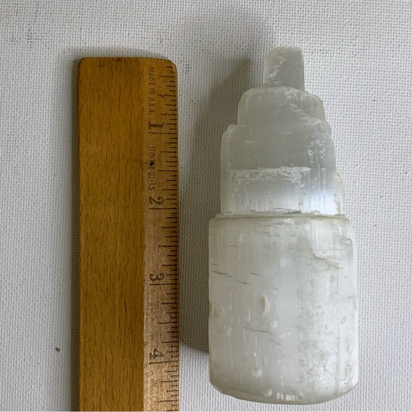 White Selenite Tower Crystal Healing Cleansing Satin Spar Chakra Reiki 4.2" 255g - Picture 7 of 8